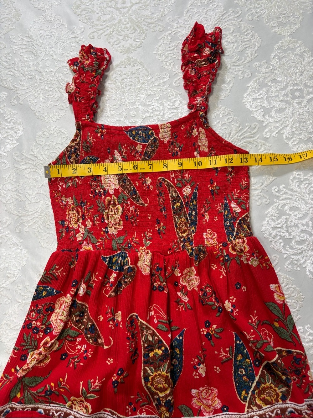 Myra Bag Paisley Floral Smocked Top Sleeveless Midi Dress Size Small - Picture 7 of 7
